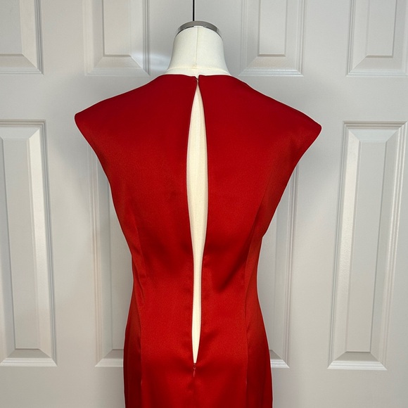 London Times Red Keyhole Sheath Bodycon Cocktail Valentine’s Day Dress Size S - Picture 13 of 17